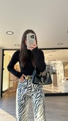 Siyah Marka Model Örme Crop Kazak