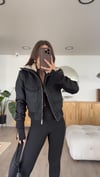 Siyah Marka Model Yaka Kürklü Deri Ceket