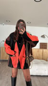 Siyah Neon Orange Ön Cepli Hırka