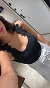 Siyah Omuzdan Dantelli Atlet