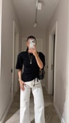 Siyah Ön Büzgü Detaylı Vatkalı Bluz