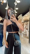 Siyah Ön Dekolteli Dilvin Triko Bluz 