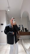 Siyah Ön Dikiş Detaylı Blazer Ceket 