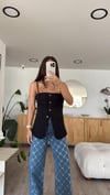 Siyah Ön Düğmeli İp Askılı Marka Model Yelek
