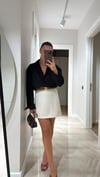Siyah Ön Düğmeli Marka Model Keten Gömlek