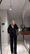 Siyah Ön Fermuarlı Hırkalı Triko Takım