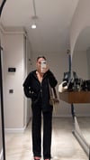 Siyah Ön Fermuarlı Hırkalı Triko Takım