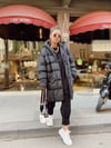 Siyah Oversize Cepli Şişme Mont