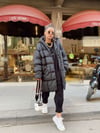 Siyah Oversize Cepli Şişme Mont