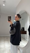Siyah Oversize Tek Cepli Gömlek