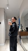 Siyah Paça Lastikli Tensel Pantolon Takım