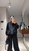 Siyah Paça Lastikli Tensel Pantolon Takım