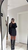 Siyah Payet Detaylı Mini Etek