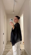 Siyah Pelerin Model Tül Bluz 