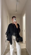Siyah Pelerin Model Tül Bluz 