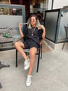 Siyah Penye Kumaş Şortlu Takım