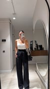 Siyah Pileli Premium Palazzo Pantolon