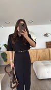 Siyah Polo Yaka Vatkalı Tshirt