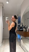 Siyah Pullu Transparan Pantolon Takım
