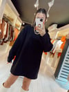 Siyah Ravi Uzun Kollu İnce Sweat