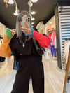 Siyah Renk Marka Model Kol Detaylı Sweat