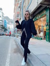 Siyah Renk Önü Yırtmaclı Jean