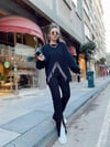 Siyah Renk Önü Yırtmaclı Jean
