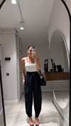 Siyah Renk Paça Düğmeli Şalvar Pantolon