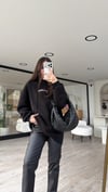 Siyah Revolution Baskılı Kapşonlu Sweat
