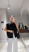 Siyah Silver Detaylı Fermuarlı Yelek