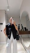 Siyah Silver Detaylı Fermuarlı Yelek