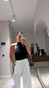 Siyah Sırt Dekolteli Bağlamalı Bluz