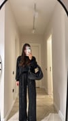 Siyah Taşlı Sweat Pantolon Takım