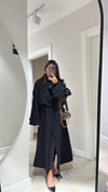 Siyah Tokalı Premium Oversize Trenç 
