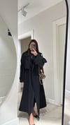 Siyah Tokalı Premium Oversize Trenç 
