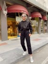 Siyah Tünelli Gabardin Pantolon