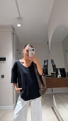 Siyah V Yaka Marka Model Basic Tişört