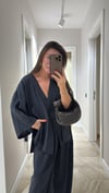 Siyah V Yaka Tek Düğmeli Bluz 
