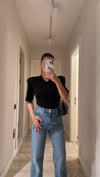 Siyah V Yaka Vatkalı Marka Model Bodysuit