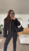 Siyah Vatkalı Crop Marka Model Ceket 