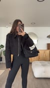 Siyah Vatkalı Crop Marka Model Ceket 