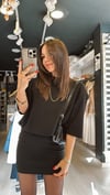 Siyah Vatkalı Kısa Kol Marka Model Elbise