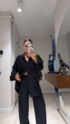 Siyah Yan Düğmeli Gömlek Takım 