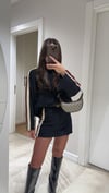 Siyah Yan Şeritli Şort Etekli Takım
