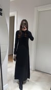 Siyah Yarım Balıkçı Yaka Uzun Kol Dilvin Elbise 