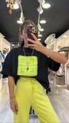 Siyah Yeşil Neon Baskılı Oversize Tshirt