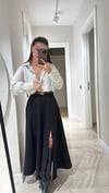 Siyah Yırtmaçlı Maxi Boy Etek 