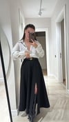 Siyah Yırtmaçlı Maxi Boy Etek 