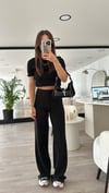 Siyah Yumuşak Dokulu Basic Pantolon