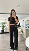 Siyah Yumuşak Dokulu Basic Pantolon